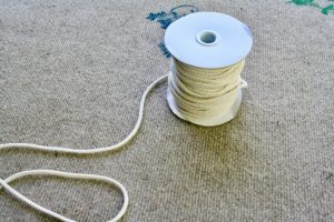 rope for creating ticking stripe fabric garland