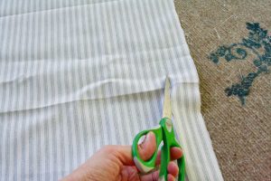 cutting strips of fabric for ticking stripegarland