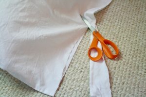cut open the other end of vintage pillowcase