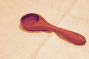 wooden coffee scoop