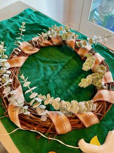 diy grapevine wreath with eucalyptus