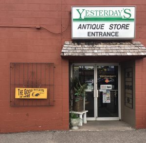 storefront of yesterday's antique store