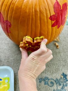 yellow leaf stamp for diy pumpkin