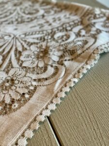 a vintage lace tablecloth