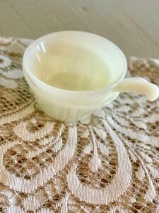 vintage milk glass bowls with handles