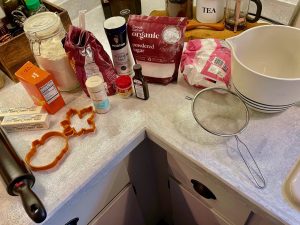 supplies for making fall sugar cookies