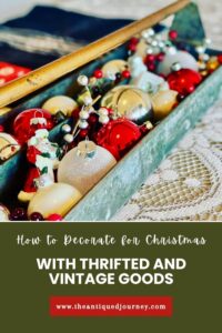 vintage Christmas decor with thrifted finds