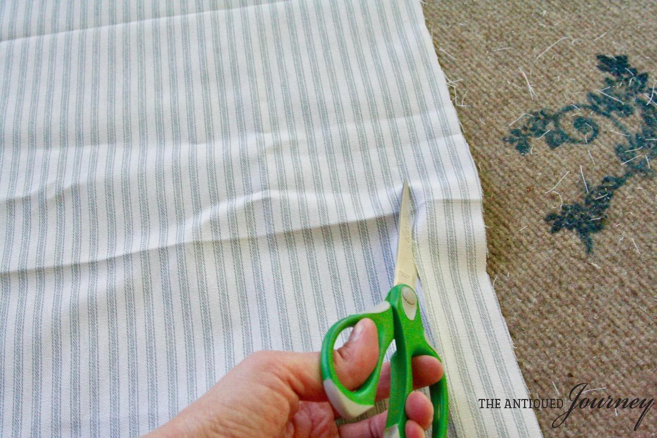 DIY Ticking Stripe Fabric Garland - The Antiqued Journey