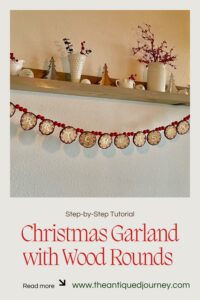 a DIY Christmas Garland with beads and wood rounds 