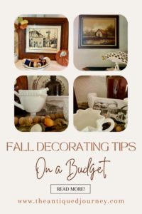 vintage fall decor styled in a vignette