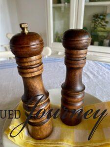 vintage Japanese wooden salt and pepper shaker set