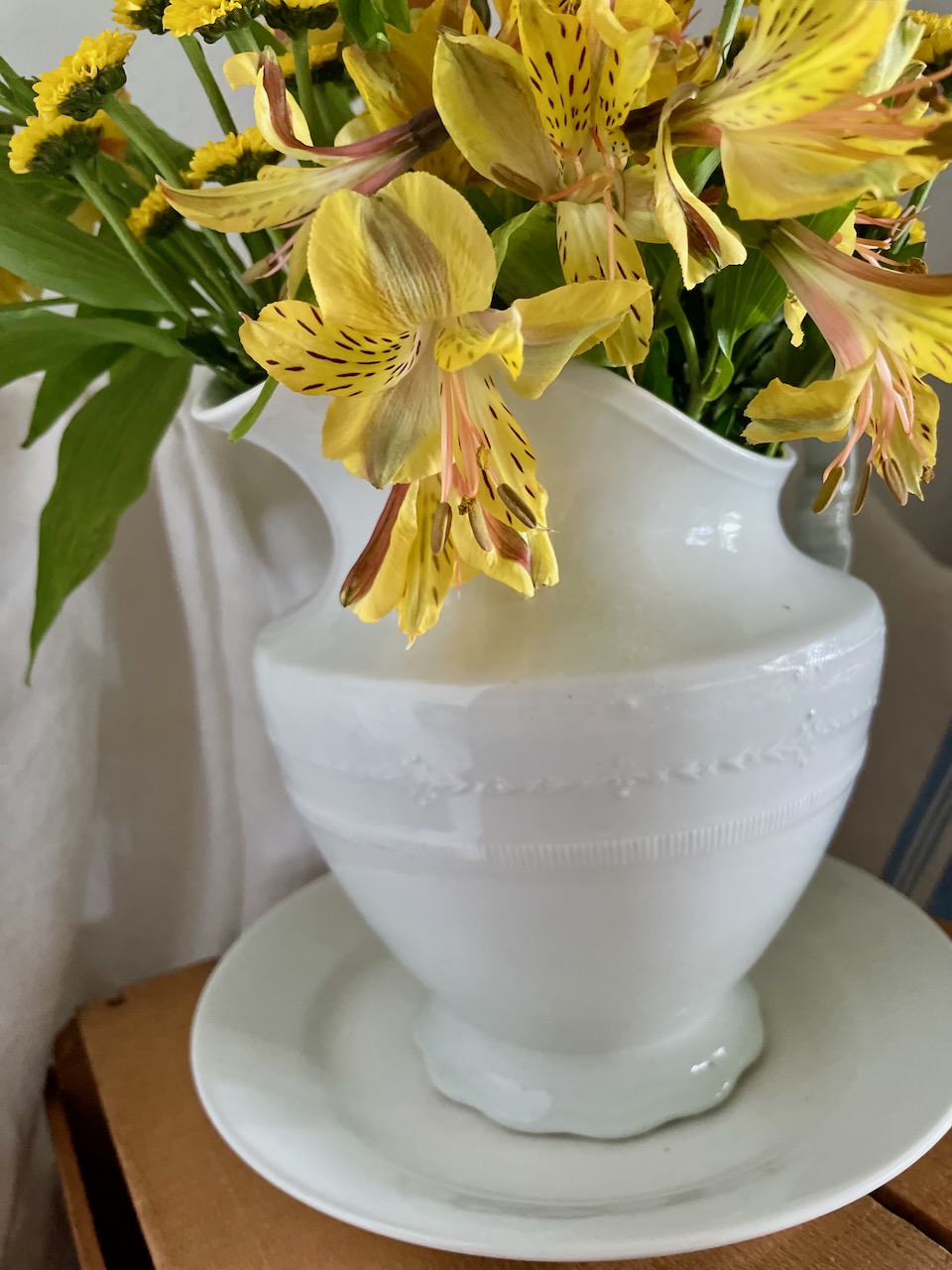 thrift your way to a vintage ironstone collection fresh flowers