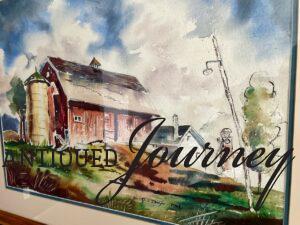 watercolor barn painting close