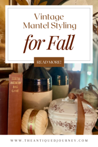 vintage decor styled on a mantel for fall