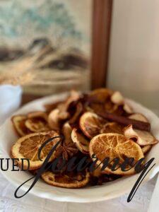 fall potpourri with other vintage decor