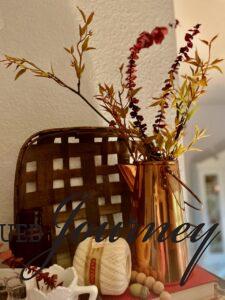 vintage copper floral arrangement for fall