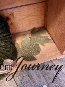 burlap leaves for use in a thanksgiving vignette display