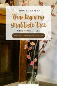 a DIY Thanksgiving gratitude tree with paper leaves