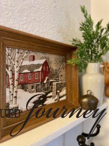 simple entryway Christmas decor using vintage finds