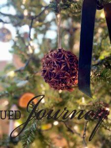 a DIY star anise and clove Christmas ornament