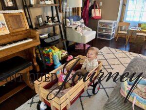 riding the wagon inside the house