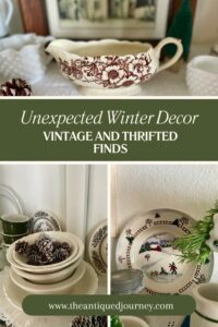 thrifted and vintage winter decor