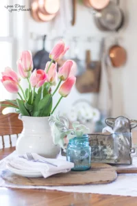 Spring decorating in a kitchen from Open Doors Open Hearts