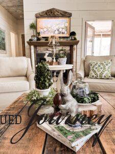 coffee table decor for Spring from The Ponds Farmhouse