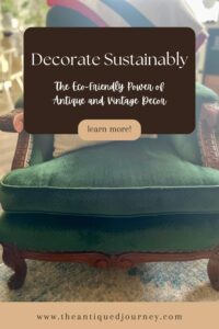 an antique chair styled in a living room for eco-friendly home decor