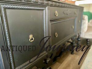an antique sideboard used for eco-friendly home decor
