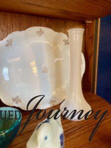 vintage milk glass vase for Spring decor