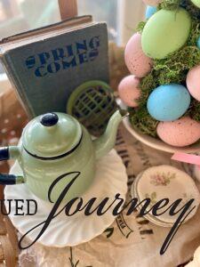 unique Easter decor ideas with thrifted baskets