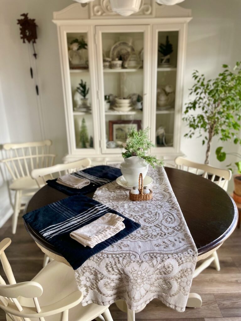 Vintage decor and secondhand furniture styled in a home for a sustainable home