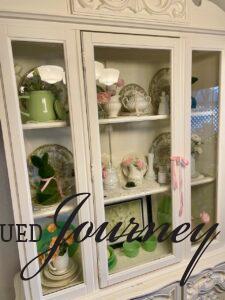 hutch decor ideas for Easter and Spring decor
