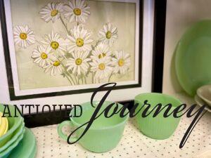 vintage floral art used for living room shelf decor