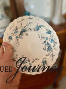 a pair of vintage ironstone plates for eco-friendly decor.