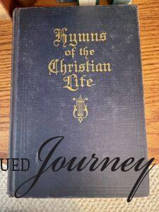 an antique hymnal found at the thrift store for simple vintage decorating
