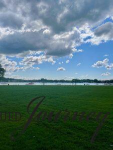 biking summer ride around the lake