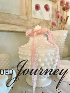 summer decor ideas with thrifted milk glass