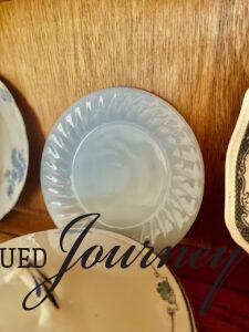 vintage decor blue milk glass plate for summer decora