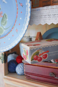 summer hutch decor from Lora Bloomquist
