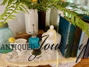 mantel decor for summer with vintage pieces
