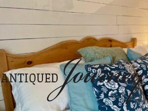 vintage wooden headboard budget bedroom decor
