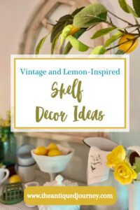 vintage decor styled on a shelf for summer