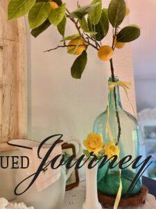 thrifted glassware for summer decor
