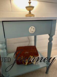 blue wooden nightstands for budget bedroom decor