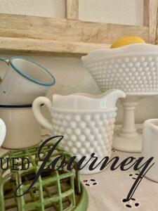 vintage milk glass creamer for versatile and budget-friendly decor