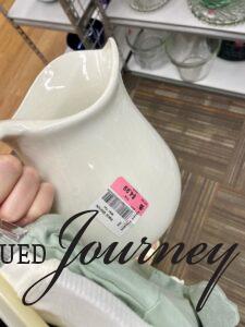 thrifted ironstone pitcher