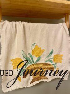 budget home decor thrifted tea towels