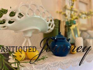 vintage decor for summer shelving